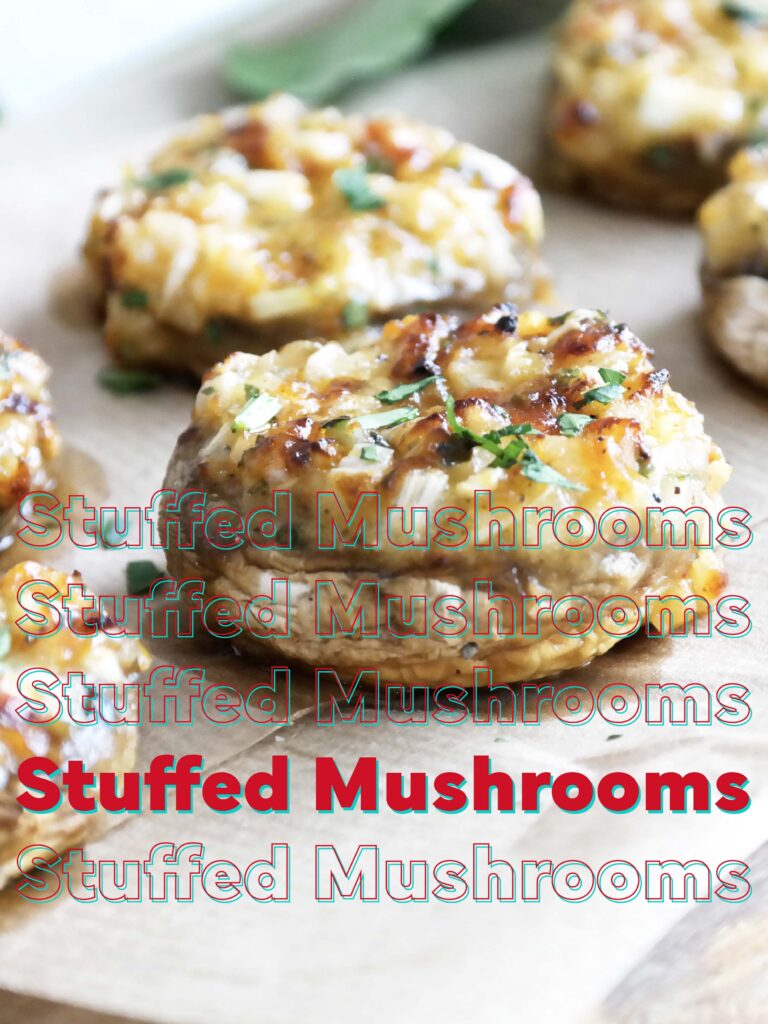 stuffed mushroom topped with chopped parsely