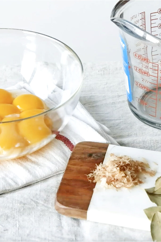 ingredients for cured eggyolks