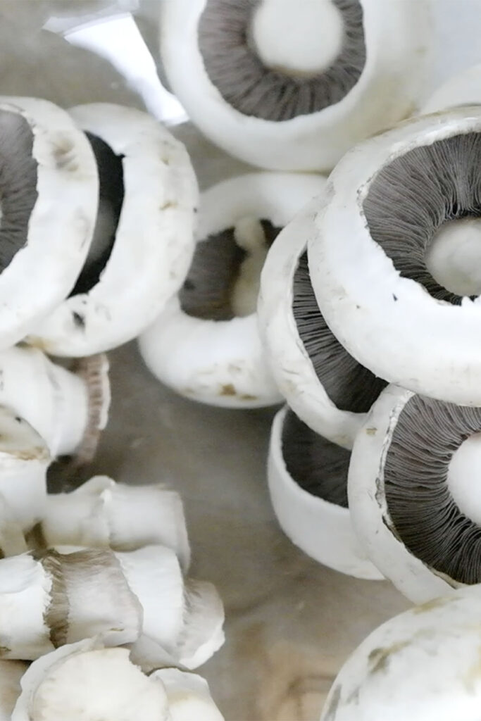 mushroom caps and stems